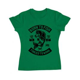 Tricou adler dama born to fish verde mediu