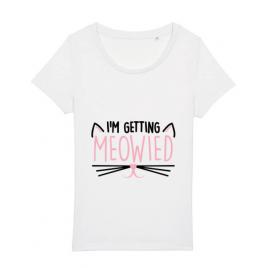 Tricou mireasa stanley stella im getting meowied alb