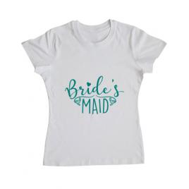 Tricou petrecerea burlacitelor adler brides maid alb
