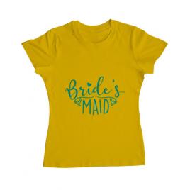 Tricou petrecerea burlacitelor adler brides maid galben