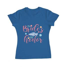Tricou petrecerea burlacitelor adler brides maid of honor albastru azuriu