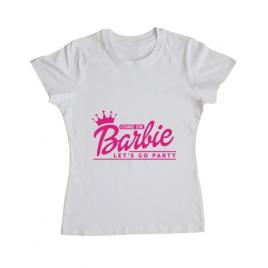 Tricou petrecerea burlacitelor adler come on barbie alb