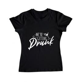 Tricou petrecerea burlacitelor adler we are getting drunk negru
