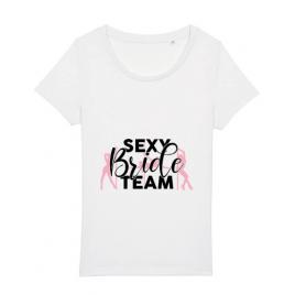 Tricou petrecerea burlacitelor stanley stella sexy bride team alb