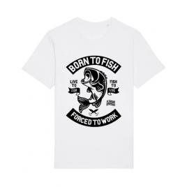 Tricou stanley stella barbat born to fish alb