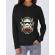 Hoodie dama cu gluga sugar skull trooper negru