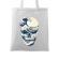 Sacosa din panza the great wave off skull alb