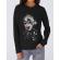 Hoodie dama cu gluga albert rockeinstein negru