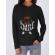 Hoodie dama cu gluga keep smile everyday negru
