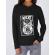 Hoodie dama cu gluga where words fail, music speaks negru