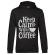 Hoodie barbat cu gluga keep calm with coffee negru