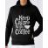 Hoodie barbat cu gluga keep calm with coffee negru