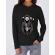 Hoodie dama cu gluga coffee reaper negru