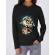 Hoodie dama cu gluga skull movie negru