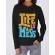 Hoodie dama cu gluga life is a mess negru
