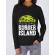 Hoodie dama cu gluga burger island negru