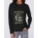 Hoodie dama cu gluga replace fear negru