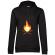 Hoodie dama cu gluga skullfire negru