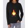 Hoodie dama cu gluga skullfire negru