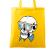 Sacosa din panza skull holiday galben