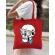 Sacosa din panza skull holiday rosu
