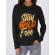 Hoodie dama cu gluga stay wild and free negru
