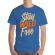 Tricou adler barbat stay wild and free albastru azuriu