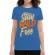 Tricou adler dama stay wild and free albastru azuriu
