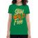 Tricou adler dama stay wild and free verde mediu
