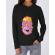 Hoodie dama cu gluga homer donut negru
