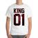 Tricou adler barbat flower king alb