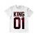 Tricou adler copil flower king alb
