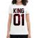 Tricou adler dama flower king alb