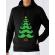 Hoodie barbat cu gluga moustache christmas tree negru