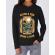 Hoodie dama cu gluga catch a fish negru
