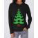Hoodie dama cu gluga moustache christmas tree negru