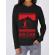Hoodie dama cu gluga ski trip negru