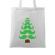 Sacosa din panza moustache christmas tree alb