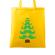 Sacosa din panza moustache christmas tree galben