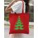 Sacosa din panza moustache christmas tree rosu