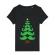 Tricou stanley stella dama moustache christmas tree negru