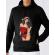 Hoodie barbat cu gluga sexy santa girl negru