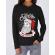 Hoodie dama cu gluga only santa can judge me negru