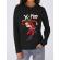Hoodie dama cu gluga santa skank kid negru