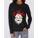 Hoodie dama cu gluga smile santa negru