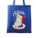 Sacosa din panza only santa can judge me albastru regal