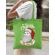 Sacosa din panza only santa can judge me verde mar