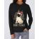 Hoodie dama cu gluga merry pugmas negru