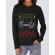 Hoodie dama cu gluga snowy christmas negru