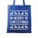 Sacosa din panza merry christmas ugly sweater albastru regal